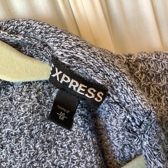 Express Women’s Gray Knit Open Cardigan Size Medium - Picture 7 of 8